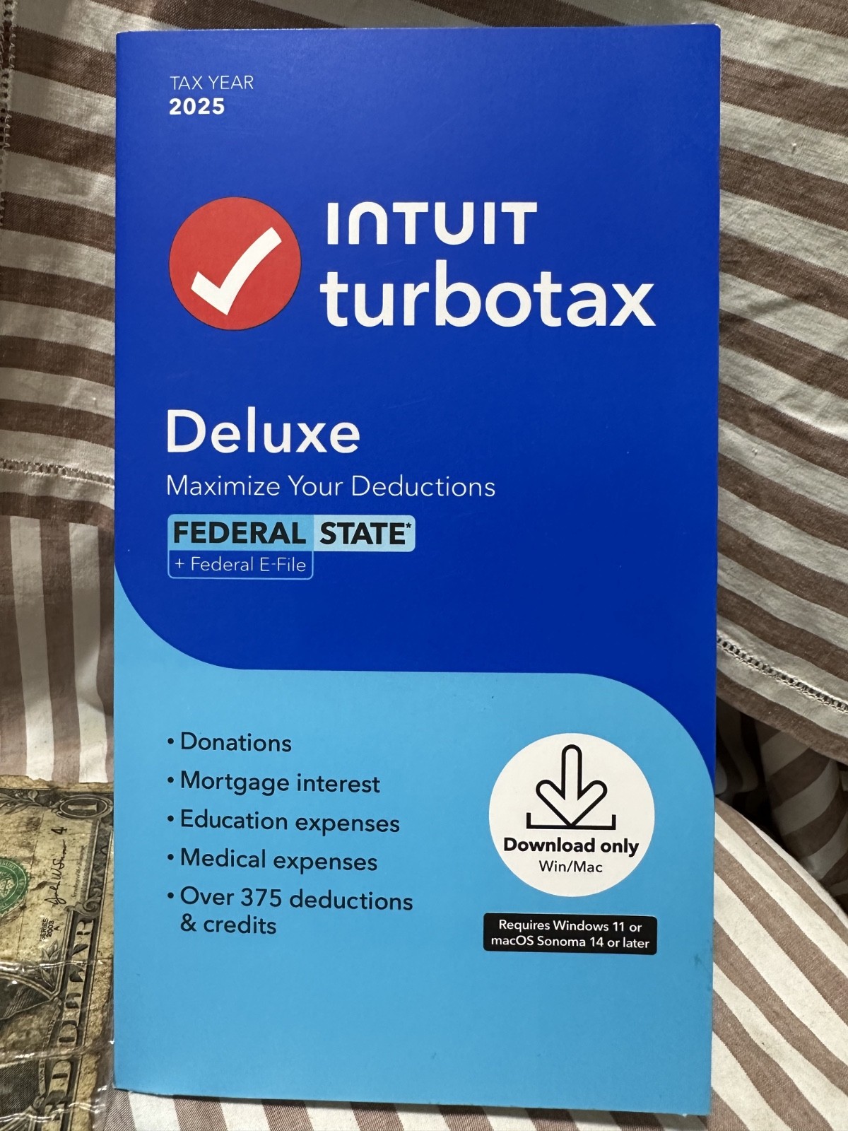 TurboTax Deluxe 2025 Federal & State Tax Return Product Key Card WINDOWS PC/ MAC